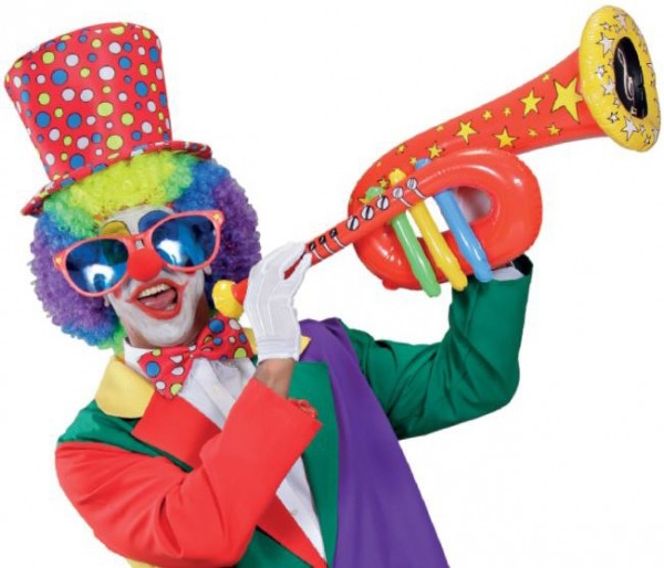 Bunte Aufblasbare Clown Trompete 63cm