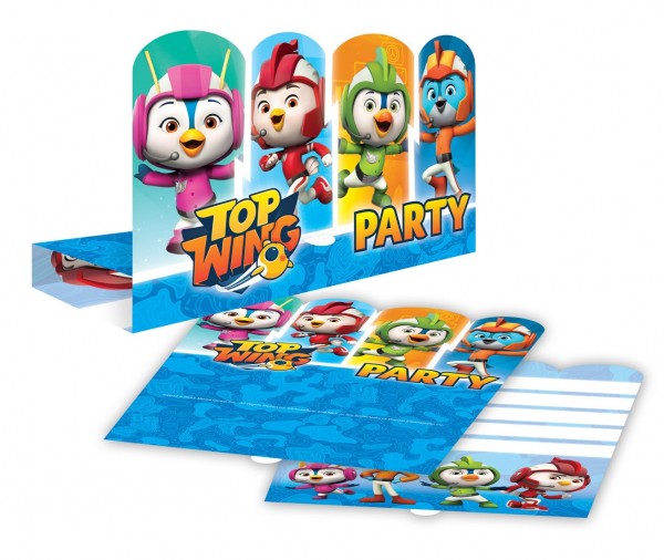 8 Top Wing Helden Einladungskarten