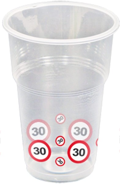 10 Verkehrsschild 30 Becher 350ml