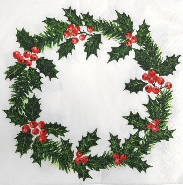 30 Ilex Weihnachtsservietten 40cm