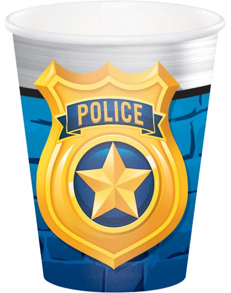 8 Polizei Revier Pappbecher 256ml