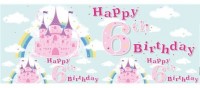 Rainbow Princess 6th Birthday Banner 2,6m
