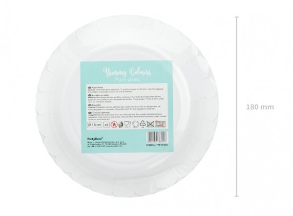 6 Candy Party Pappteller mint 18cm 5