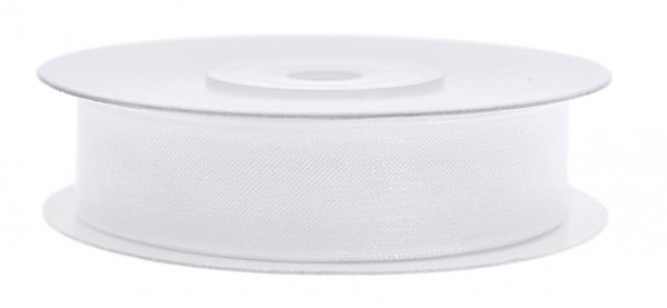 25m Geschenkband Satinoptik white