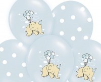 6 Boy Elephant Luftballons 30cm