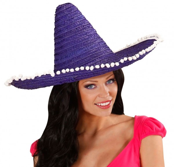 Lila Sombrero Mit Bommeln 50 cm 2