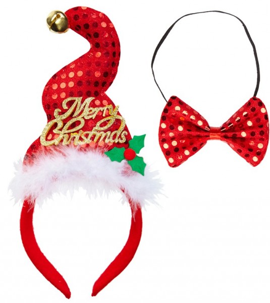 Mütze & Fliege Weihnachtsset