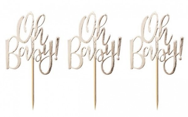 12 Goldene Oh Baby Party Picker 13,5cm 2