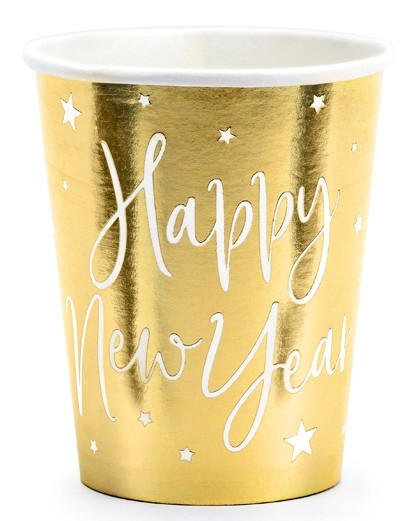 6 VIP New Year Pappbecher 220ml