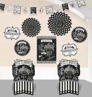 Black & White Birthday Deko Set 10-teilig