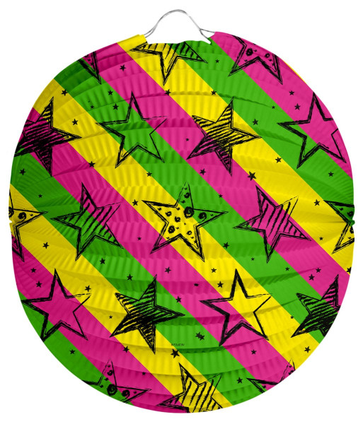 Neon Sterne Lampion 22cm