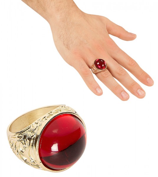 Goldener Ring Mit Rotem Stein