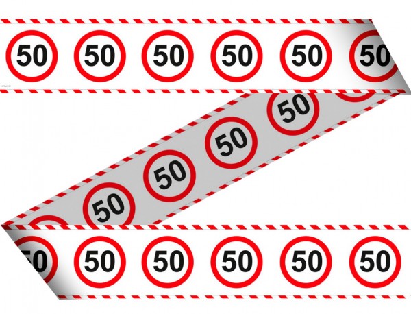 Verkehrsschild 50 Absperrband 15m