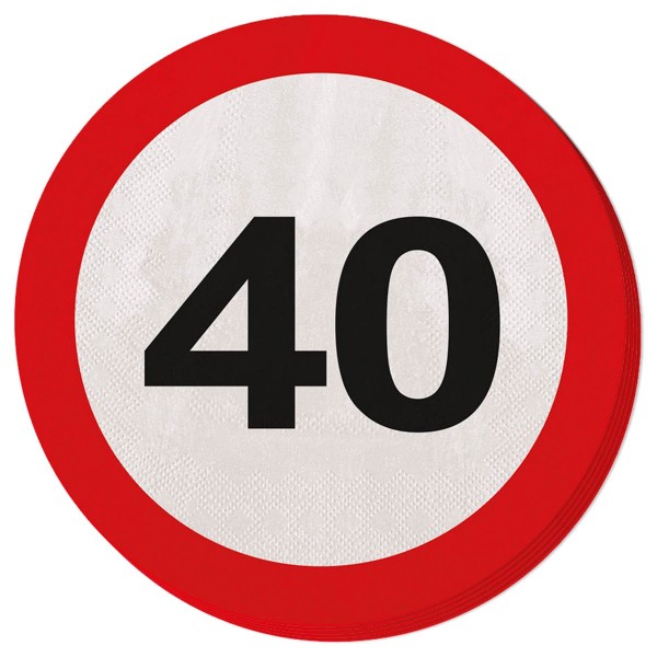 20 Verkehrsschild 40 Servietten 33cm