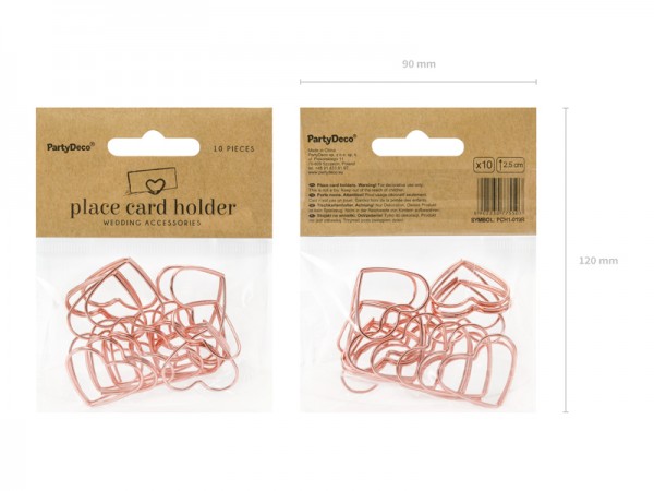 10 Herzilein Kartenhalter roségold 10