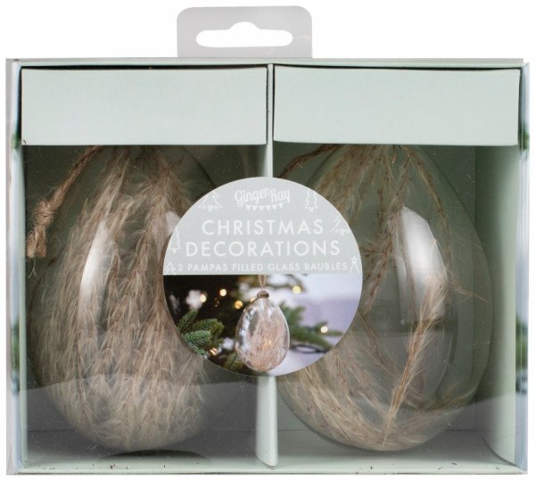 2 Weihnachtskugeln Pampas 3
