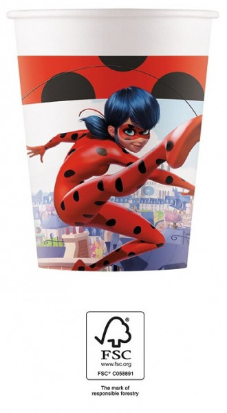 8 Miraculous Heroes Pappbecher 200ml