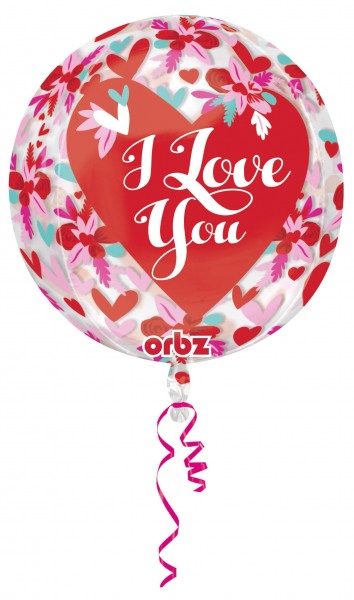 Blumiger Liebesgruß Orbz Ballon 38 x 40cm