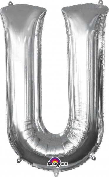 Folienballon Buchstabe U silber 83cm