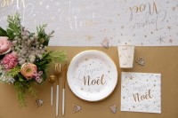 20 Weiße Joyeux Noël Sternchen Servietten 33cm