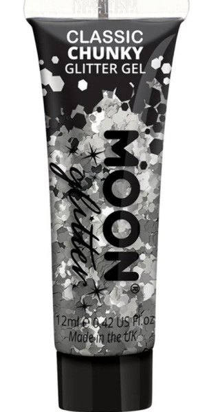 Glitzer Body Gel in Silber 12ml