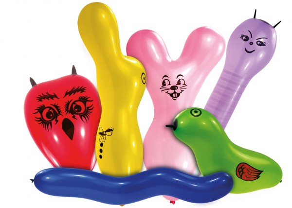 6er Set Figuren-Luftballons Mit Tiermotiv