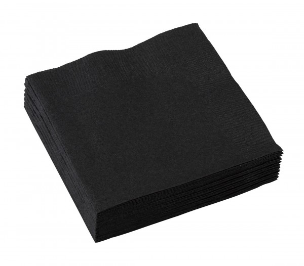 20 Party-Servietten 25cm schwarz