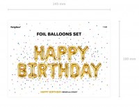 Happy Birthday Ballon gold 3,4m x 35cm