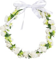 Blumenhaarkranz mit Weißer Schleife
