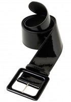 Glänzender Vinny Vinyl Gürtel In Schwarz
