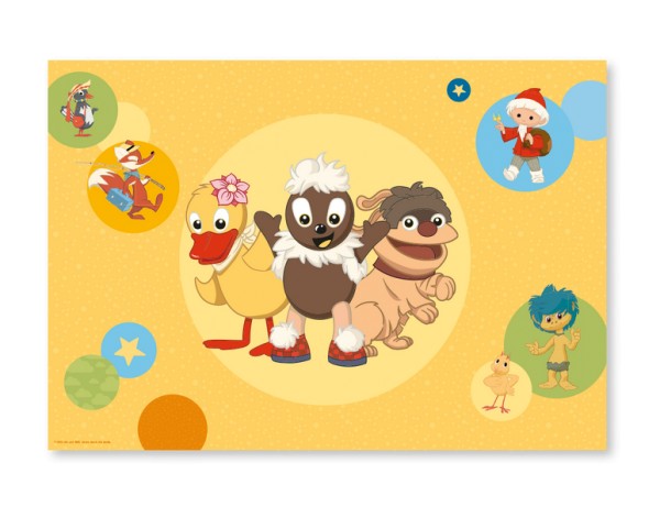 8 Sandmännchen Papier Tisch-Sets