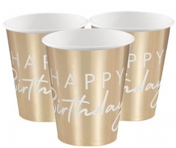 8 Brilliant Birthday Pappbecher 260ml