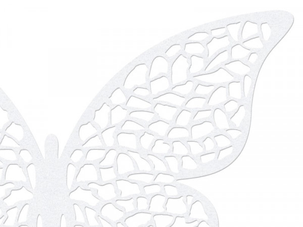 10 Schmetterlinge Papierdekoration Perlweiß 3