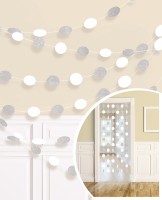 6 Deko-Hänger Sparkling Silber-Weiß