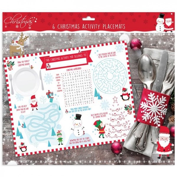 6 Rätsel Tisch-Sets für Weihnachten