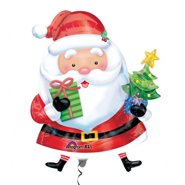 Folienballon Santa mit Geschenken 78 x 66cm