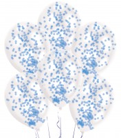 6 Poppi Konfetti Ballons blau