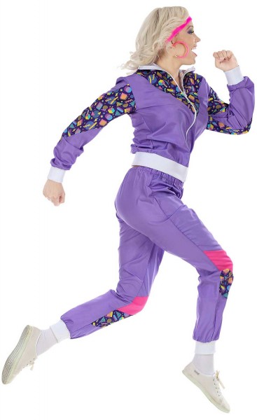 Fresher 80er Jahre Jogginganzug lila für Damen 5