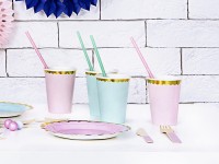 Vorschau: 6 Candy Party Pappbecher mint 220ml