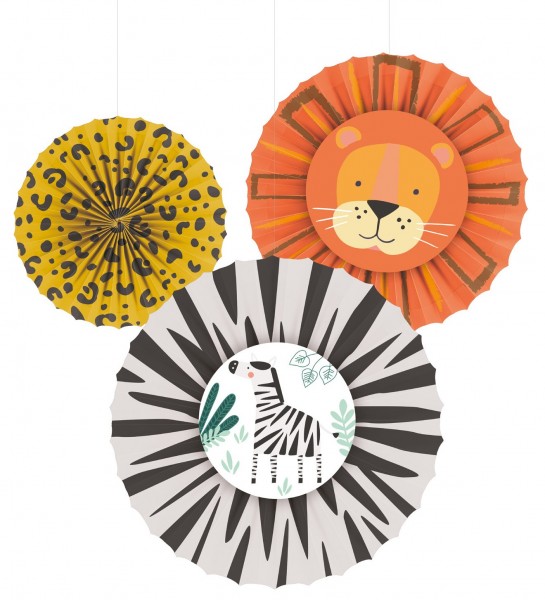 3 Wild Life Dschungel Papierrosetten