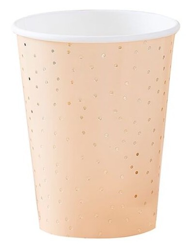 8 Goldene Partymix Pappbecher 266ml