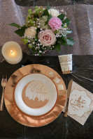 Vorschau: 10 Eid Mubarak Pappteller roségold 22,5cm