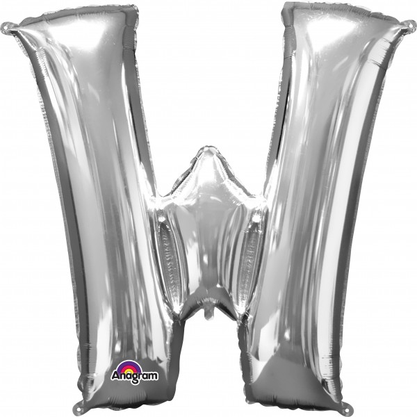 Folienballon Buchstabe W silber 83cm