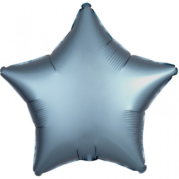 Edler Satin Sternballon stahl-blau