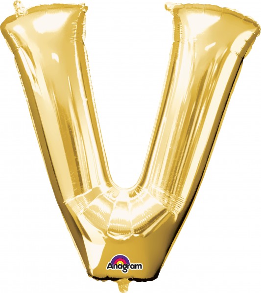 Buchstaben Folienballon V gold 81cm
