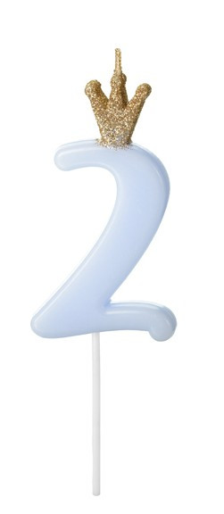 Birthday King Zahl 2 Tortenkerze 9,5cm