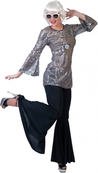 Hillary Disco Fever Paillettenkleid Silber