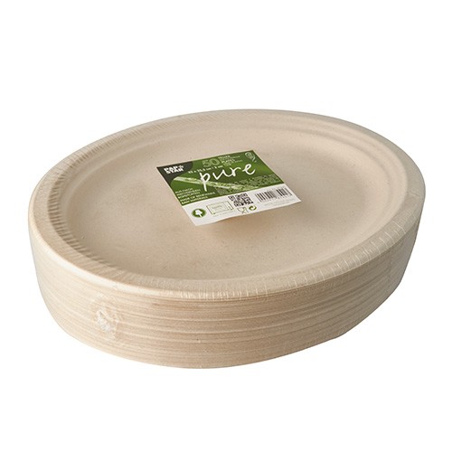 50 ovale Zuckerrohr Teller natur 32 x 25,5cm 2