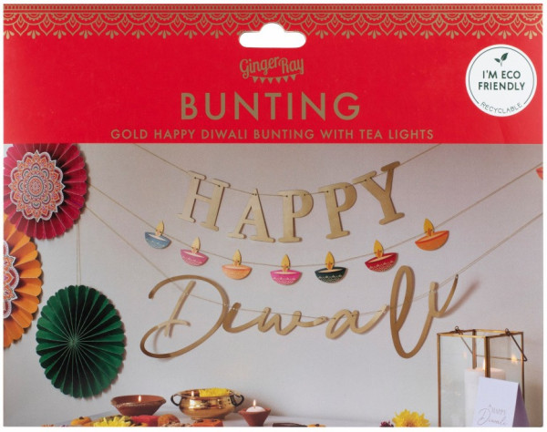 Eco Happy Diwali Gold Girlande 3
