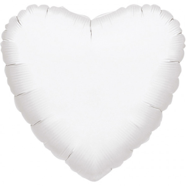 Meatllic White Herzballon Bianca